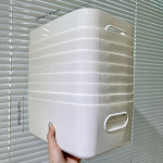 10 vnt. daugiafunkcinės plastikinės dėžės su rankenomis., Baltas