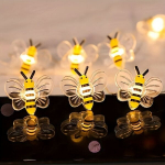 Bičių Saulėgrąžų Girlianda Lempų Dekoras Sode Miegamajam, 39 coliai/1 metras 10 LED