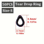Žvejybos sistemėlių žiedai, a&scaron;aros formos, 50 vnt., 50vnt-Tear Drop-S
