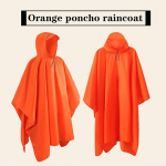 3-in-1 lietaus pončas kempingui,  Oranžinė-raudona