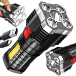 Įkraunamas žibintuvėlis Perfee, USB, stiprus