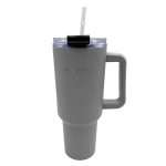 Nerūdijančio plieno termosas su rankena ir &scaron;iaudeliu, 1200 ml, pilkas