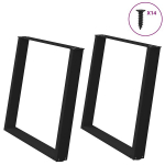 Valgomojo stalo kojelės, u formos, 2 vnt., juoda, 100x(72-73)cm
