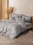 Cotton Box patalynės komplektas Plaid Gray, 200x220 cm, 4 dalių