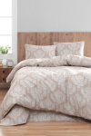 Eponj Home patalynės komplektas Post Brown, 200x220 cm, 4 dalių