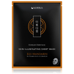 Lak&scaron;tinė kaukė Korika Korean Heritage odos skaistinimui su mandarinų i&scaron; Džedžu, vitaminais B‑C‑E, 25 g
