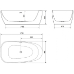 Vonia Mexen Giada, 170 x 90 cm, White + Gun metal persipylimas