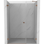 Du&scaron;o durys Mexen Lunar-B, kairė, 120 cm, transparent/brushed copper