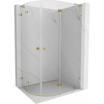 Du&scaron;o kabina Mexen Lunar L, pusapvalė, de&scaron;inė, 90 x 70 cm, transparent/brushed gold