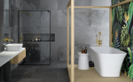 Vonia Besco Assos S-Line Matt, 160 x 70 cm, su klik-klak gun metal valomu i&scaron; vir&scaron;aus