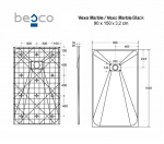Stačiakampis du&scaron;o padėklas Besco Vexo Marble, 150 x 90 cm