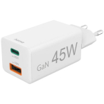 Hama 00201993 USB įkroviklis 45 W 1x USB-A, 1x USB-C&reg; Power Delivery baltas vidinis USB Power Delivery (USB-PD)