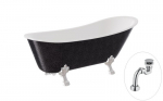 Vonia Besco Olaya Glam 160, Graphite+Chrome, su sifonu Klik-klak Chrome