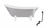 Vonia Besco Olaya Glam 160, Silver+White, su sifonu su persipylimu Klik-klak Black