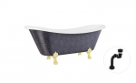 Vonia Besco Amelia Glam 190, Graphite+Gold, su sifonu Klik-klak Black