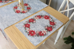 Textile Idea stalo servetėlė Melsvas puansetijų vainikas, 4 vnt.