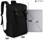 Peterson miesto kuprinė su Usb, talpi, patogi, juoda