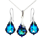 Sidabrinis papuo&scaron;alų rinkinys &bdquo;Baroko IV (Meridian Blue)&ldquo; su Swarovski&trade; kristalais DS00S445