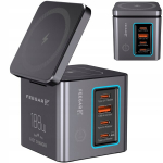 USB-C Feegar Kombo 188W GaN3 Type-C PD QC 3.0 Indukcinis tinklo įkroviklis
