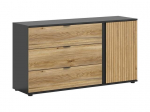 Komoda Black Red White Luen, ruda