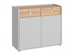 Komoda ASM Vivero SB1, perlų pilkos/ąžuolo spalvos