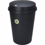 Juodas &scaron;iuk&scaron;liadėžės su dangčiu 47l, 40x40x58cm