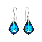 Sidabriniai auskarai moterims DiamondSky &bdquo;Baroque IV (Meridian Blue)" su Swarovski kristalais