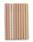 Silikoniniai &scaron;iaudeliai Liewood Timoti Dark Rose Multi Mix LW14104, 10 vnt., su valymo &scaron;epetėliu