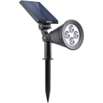 Lauko vandeniui nepralaidus saulės &scaron;viestuvas - LUMISKY - 4 baltos LED - 200 Lm - Sukama galva 90&deg;C.