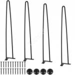 710 mm juodos metalinės baldų kojos (4 vnt., 226,8 kg talpa)