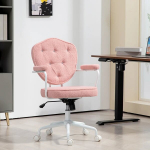 Biuro kėdė Homcom 63x61,5x101cm., rožinės/baltos spalvos