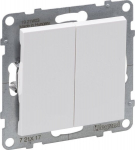 Legrand Suno dvigubas jungiklis, baltas, Ip20