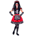 "MUJER DIA DE LOS MUERTOS" (suknelė, rankų &scaron;ildytuvai, galvos apdangalas su &scaron;ydu)