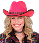 pink felt "COWGIRL HAT WITH STRASS BAND"