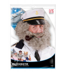 CAPTAIN CURLY WIG & BEARD grey- in polybag