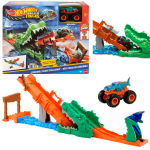 Hot Wheels Monstriniai Sunkvežimiai &bdquo;Crocodile Crash Challenge&ldquo; paleidimo įrenginys JJN45