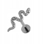 Titano labret gyvatė sidabrinė - helix, ausis - 1,2/8 mm