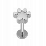 Tiguan labret auskaras su sidabrine letenėle, 1.2/8 mm