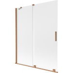 Vonios sienelė Mexen Velar, 140 x 150 cm, Brushed copper/matinis stiklas