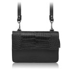 Moteri&scaron;ka maža odinė rankinė per petį 2in1 croco black Paolo Peruzzi AY-21-CRBL