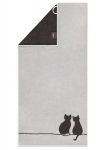Vonios rank&scaron;luostis CAW&Ouml; Cute Cats 6263 You & Me 50x100 cm 100% medvilnė pilkas