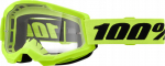 100% Strata 2 akiniai Neon Yellow clear - motocross/enduro