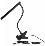 Led stalinė lempa Virone Teri su klipsu, 5w, Usb, juoda