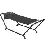 Hamakas su stovu, 237x90x92 cm, tamsiai pilka, metalinis rėmas