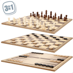 CB Games 3 viename stalo žaidimas &scaron;achmatai, &scaron;a&scaron;kės ir backgammonas 67 dalys