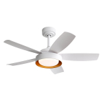 42 colių lubų ventiliatorius su LED 22W, nuotolinis, DC variklis, baltas, miegamajam