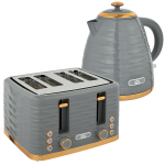 Virtuvės rinkinys: virdulys 1,7 L + 4 skiltelių skrudintuvas, 3000 W, pilkas