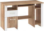 Ra&scaron;omasis stalas Meblocross HUG-01 prakti&scaron;ki stalčiai Sonoma &scaron;viesi/Bianco