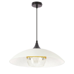 Pakabinamas &scaron;viestuvas Candellux Duetto stiklinis gaubtas baltas ir auksinis E27 40W