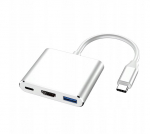 USB-C adapteris E379, 3in1, 4K HDMI, Juoda